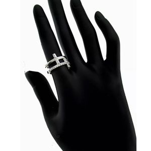 Double Cross Sterling Silver Ring